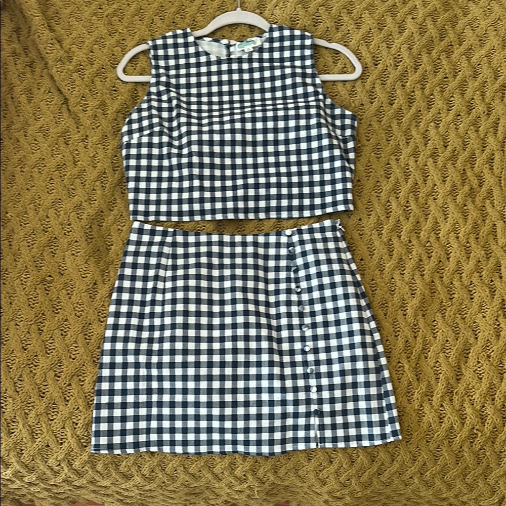 Checkered Two-Piece Crop Set